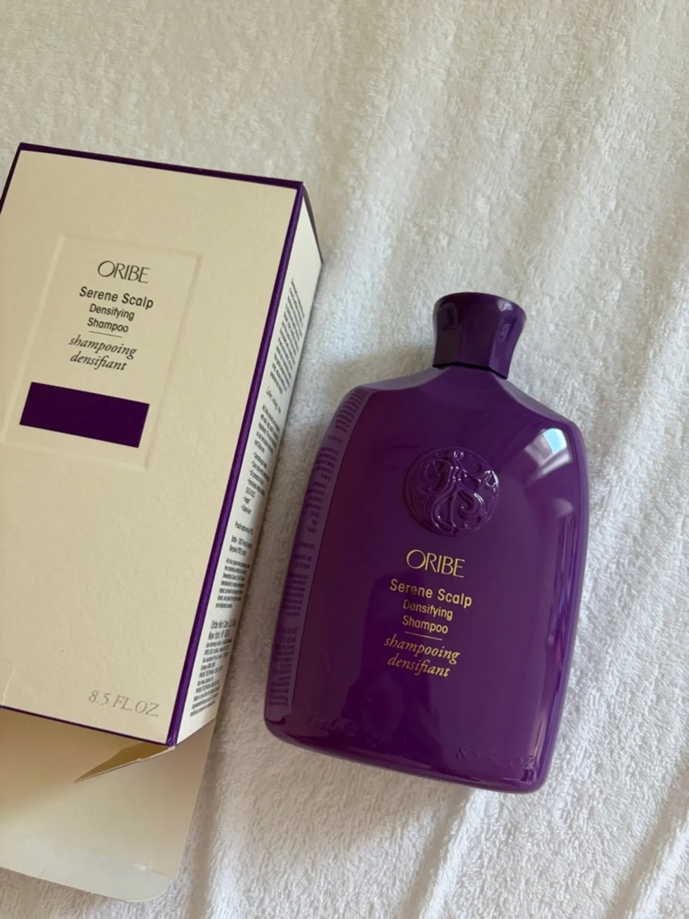 Oribe Serene Scalp Densifying Shampoo — Cream & Purple Box